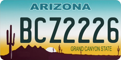 AZ license plate BCZ2226