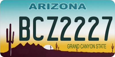 AZ license plate BCZ2227