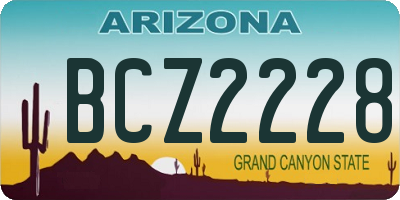 AZ license plate BCZ2228