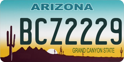 AZ license plate BCZ2229