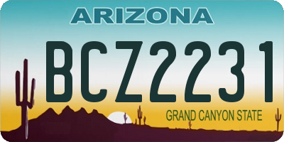 AZ license plate BCZ2231