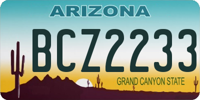 AZ license plate BCZ2233