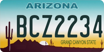 AZ license plate BCZ2234