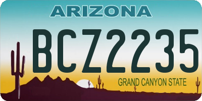 AZ license plate BCZ2235