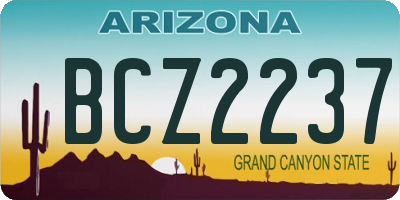 AZ license plate BCZ2237