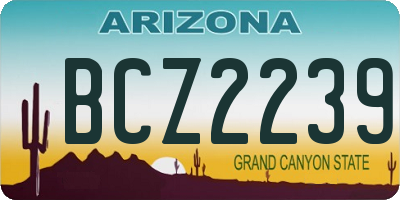 AZ license plate BCZ2239