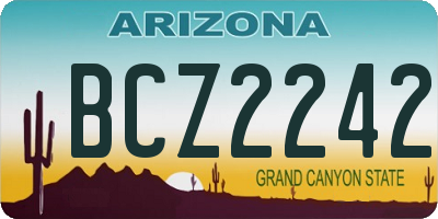 AZ license plate BCZ2242