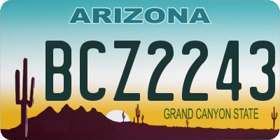 AZ license plate BCZ2243