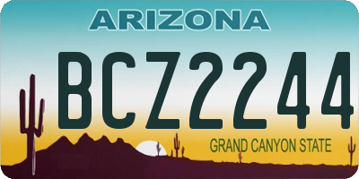 AZ license plate BCZ2244