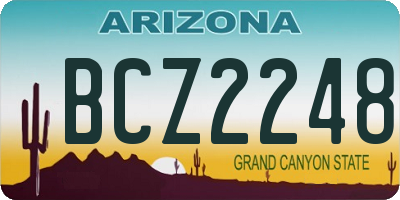 AZ license plate BCZ2248