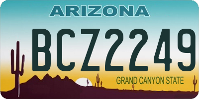 AZ license plate BCZ2249