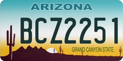 AZ license plate BCZ2251