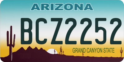 AZ license plate BCZ2252