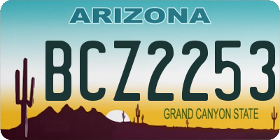 AZ license plate BCZ2253