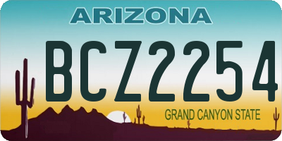 AZ license plate BCZ2254