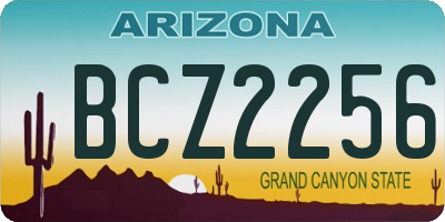 AZ license plate BCZ2256