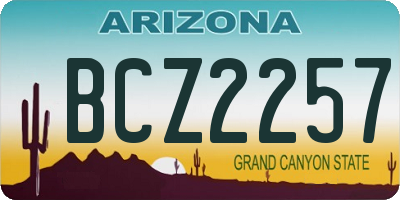 AZ license plate BCZ2257