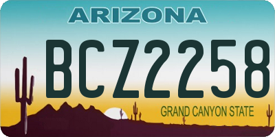 AZ license plate BCZ2258