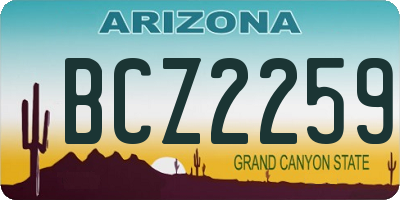 AZ license plate BCZ2259