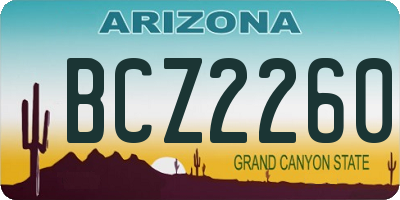 AZ license plate BCZ2260