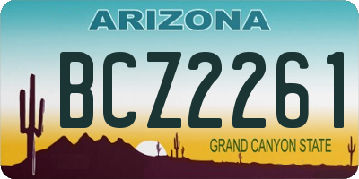 AZ license plate BCZ2261