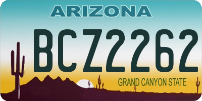 AZ license plate BCZ2262