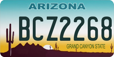 AZ license plate BCZ2268