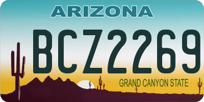 AZ license plate BCZ2269