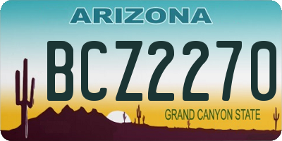 AZ license plate BCZ2270