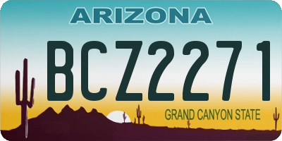 AZ license plate BCZ2271