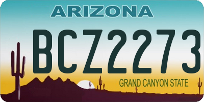 AZ license plate BCZ2273