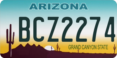 AZ license plate BCZ2274