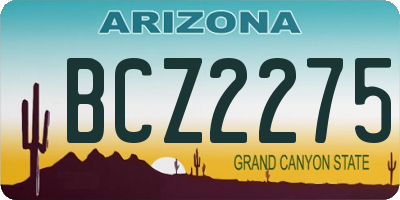 AZ license plate BCZ2275