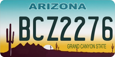 AZ license plate BCZ2276