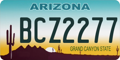 AZ license plate BCZ2277