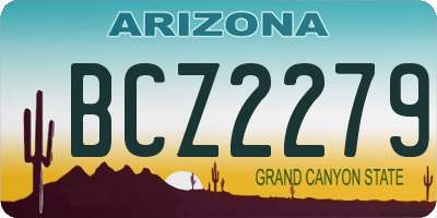 AZ license plate BCZ2279