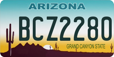 AZ license plate BCZ2280