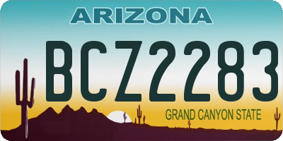 AZ license plate BCZ2283