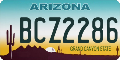 AZ license plate BCZ2286