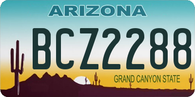 AZ license plate BCZ2288