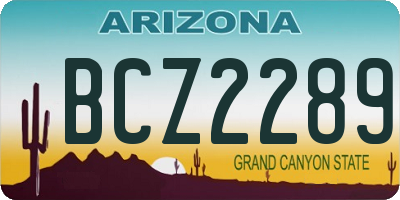 AZ license plate BCZ2289