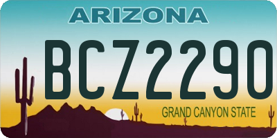 AZ license plate BCZ2290