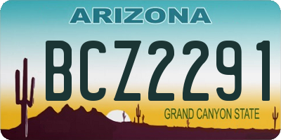 AZ license plate BCZ2291