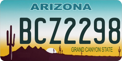 AZ license plate BCZ2298