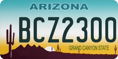 AZ license plate BCZ2300