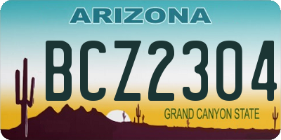 AZ license plate BCZ2304