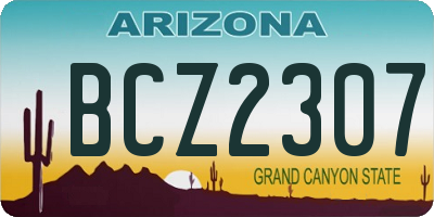 AZ license plate BCZ2307