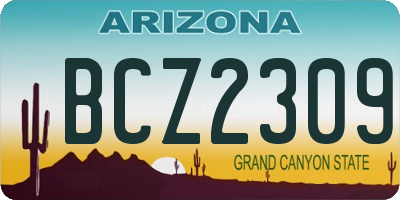 AZ license plate BCZ2309