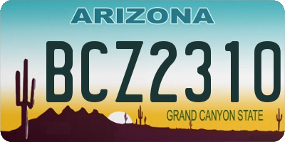 AZ license plate BCZ2310