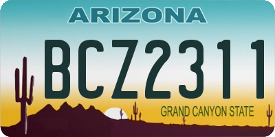 AZ license plate BCZ2311